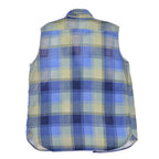 1960s MONTGOMERY WARD PLAID PRINT FLANNEL SHIRT / CUT-OFF ... M