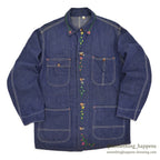 1960's~ MONTGOMERY WARD HIPPIE EMBROIDERED DENIM COVERALL ... 38