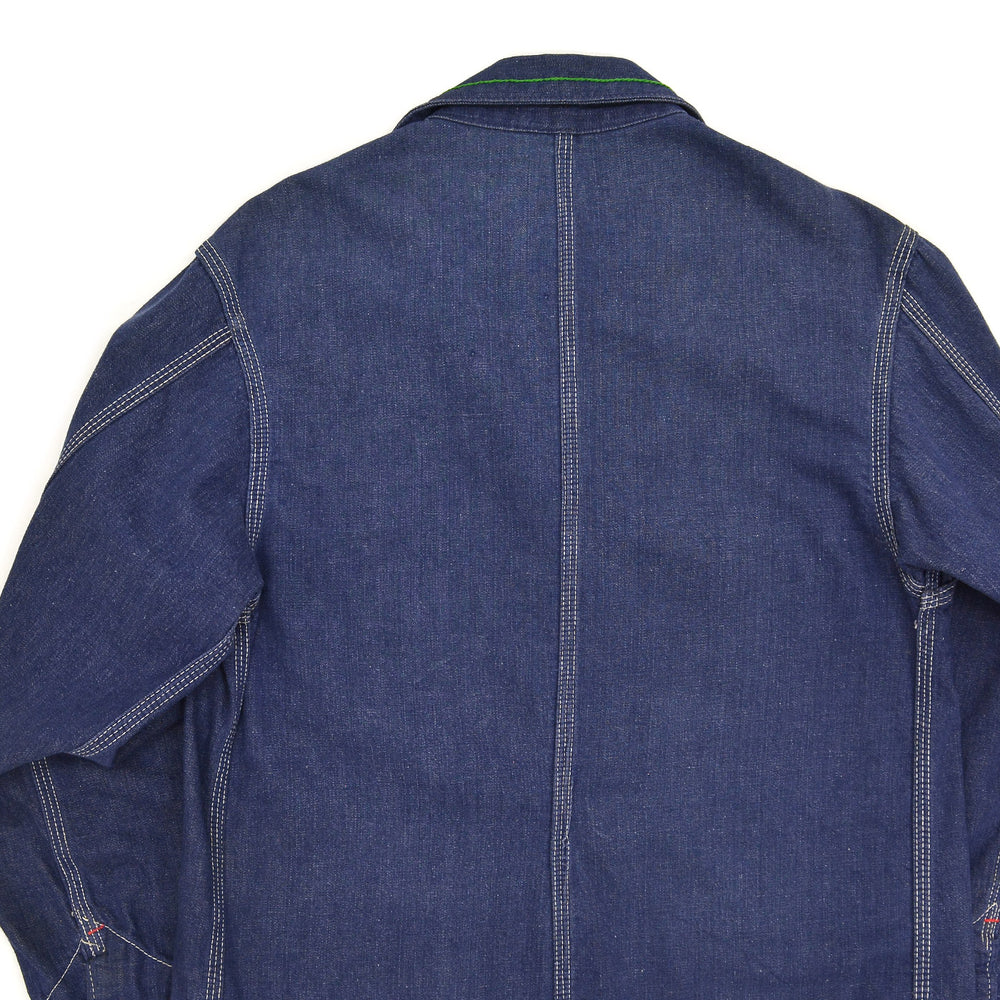 1960s~ MONTGOMERY WARD HIPPIE EMBROIDERED DENIM COVERALL ... 38