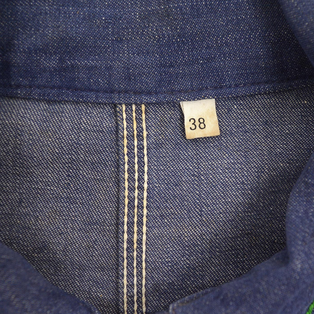 1960s~ MONTGOMERY WARD HIPPIE EMBROIDERED DENIM COVERALL ... 38