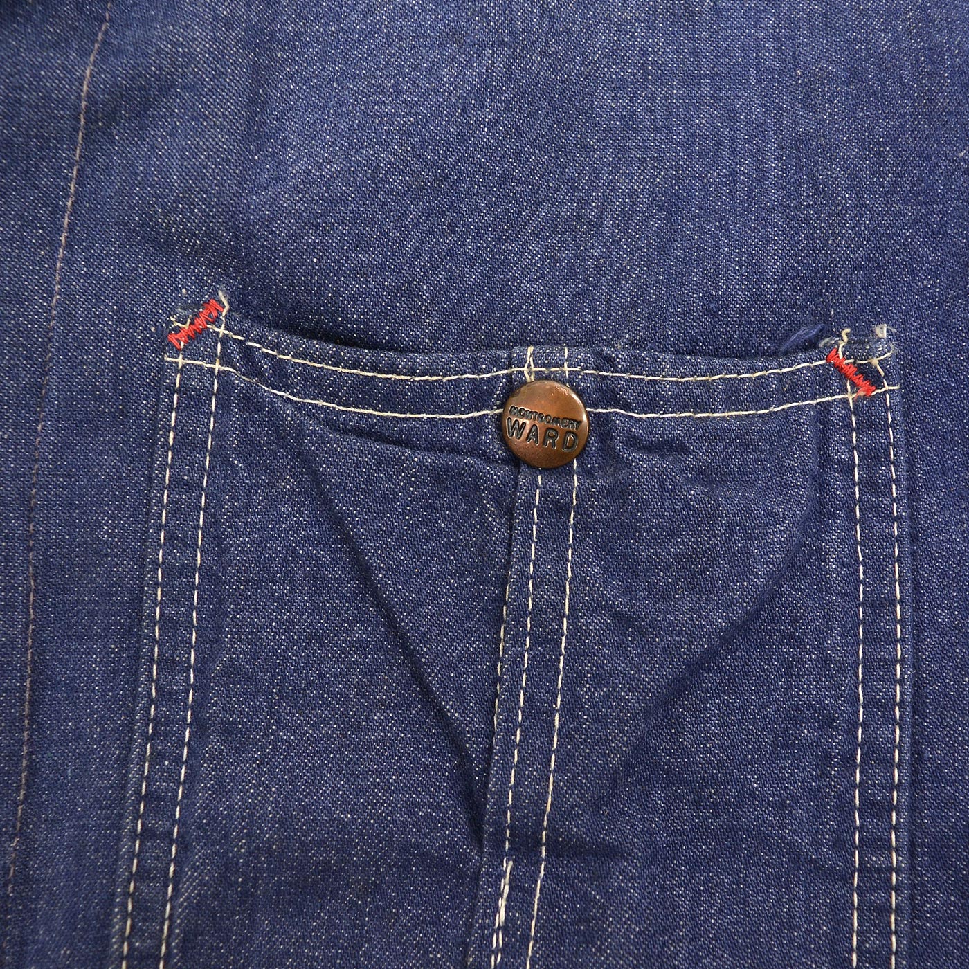 1960's~ MONTGOMERY WARD HIPPIE EMBROIDERED DENIM COVERALL ... 38