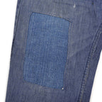 1970's MONTGOMERY WARD PATCHWORK CUSTOMIZED VAT DYE DENIM PANTS ... W37/L29