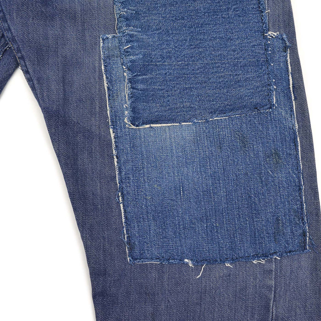 1970's MONTGOMERY WARD PATCHWORK CUSTOMIZED VAT DYE DENIM PANTS ... W37/L29