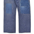 1970's MONTGOMERY WARD PATCHWORK CUSTOMIZED VAT DYE DENIM PANTS ... W37/L29