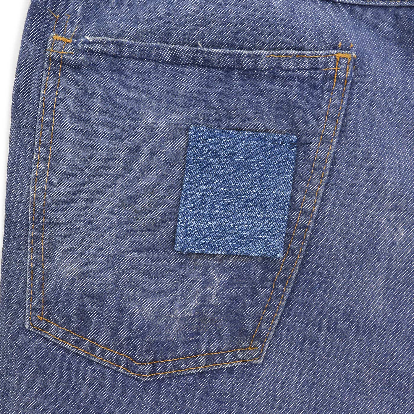 1970's MONTGOMERY WARD PATCHWORK CUSTOMIZED VAT DYE DENIM PANTS ... W37/L29