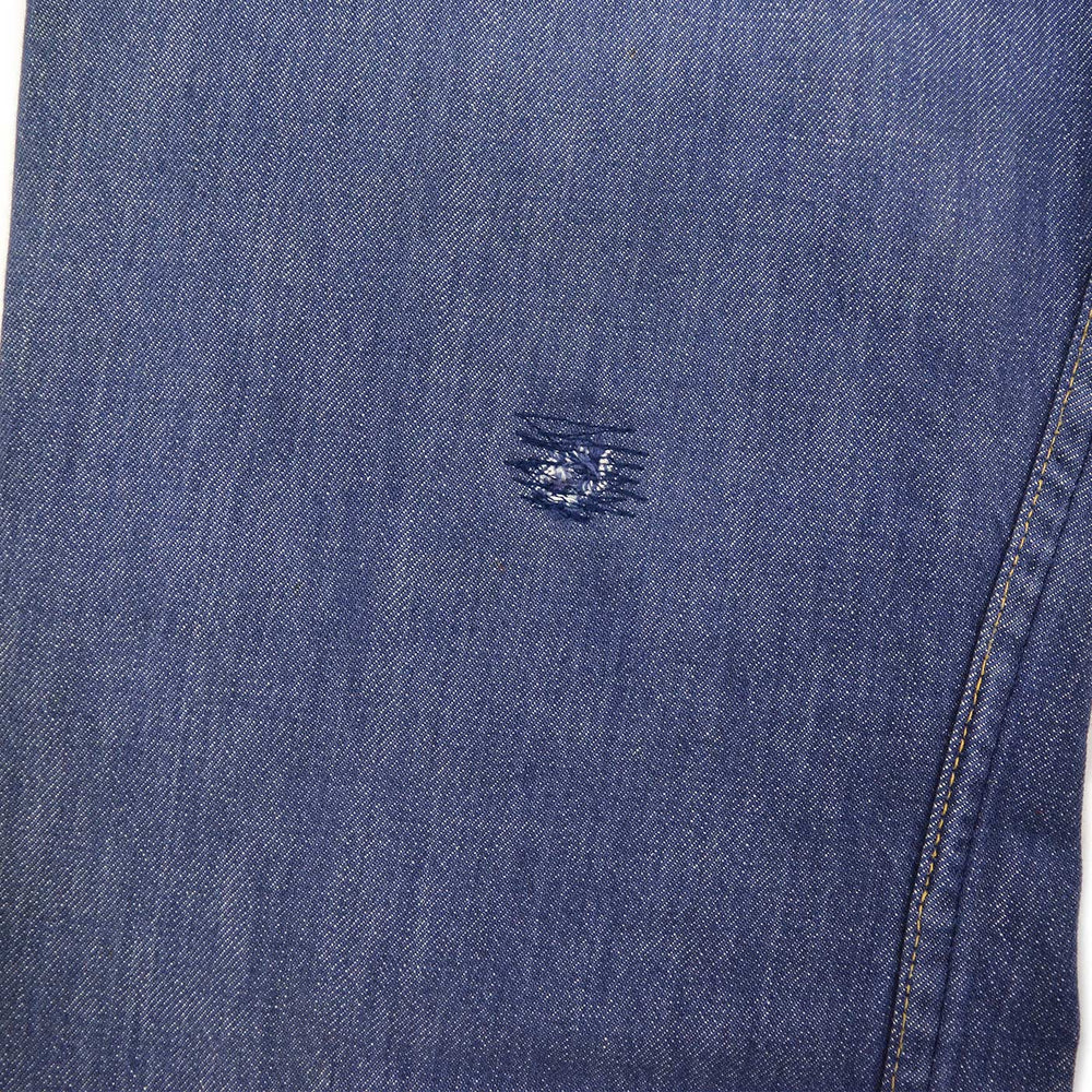 1970's MONTGOMERY WARD PATCHWORK CUSTOMIZED VAT DYE DENIM PANTS ... W37/L29