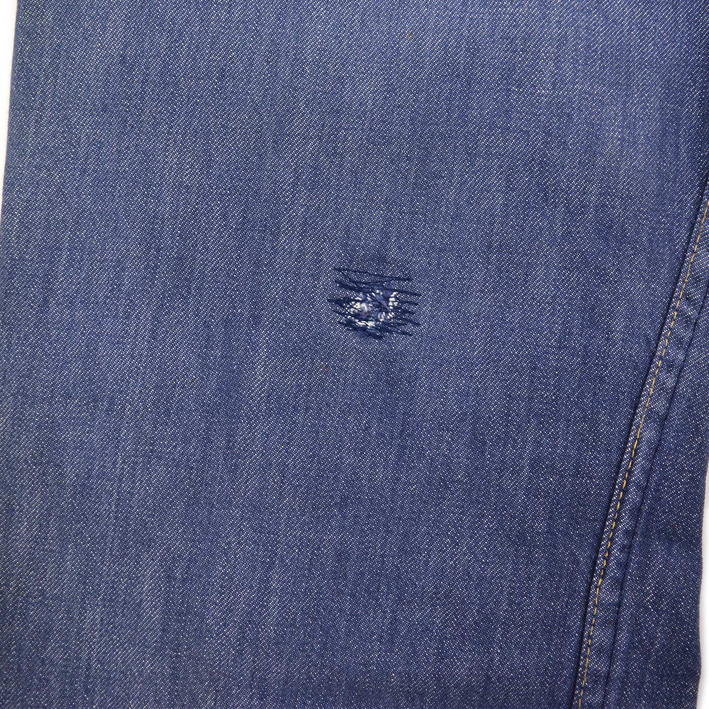 1970's MONTGOMERY WARD PATCHWORK CUSTOMIZED VAT DYE DENIM PANTS ... W37/L29
