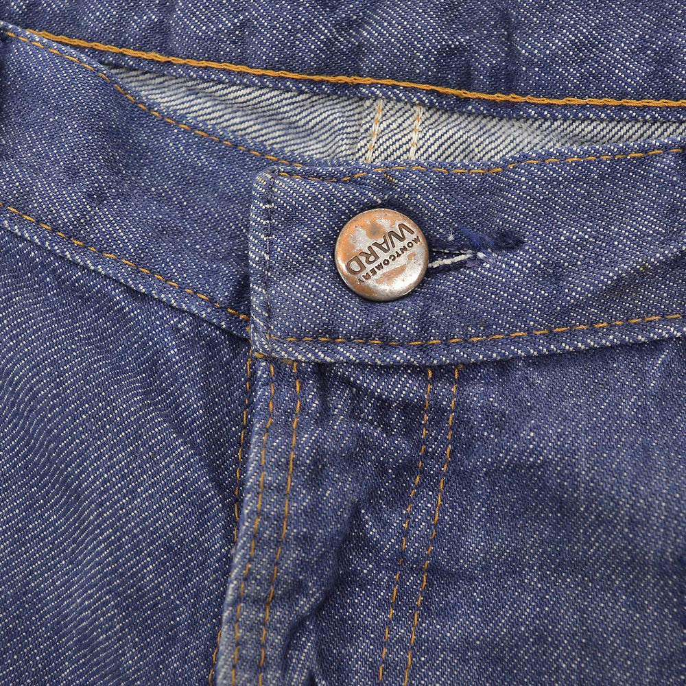 1970's MONTGOMERY WARD PATCHWORK CUSTOMIZED VAT DYE DENIM PANTS ... W37/L29
