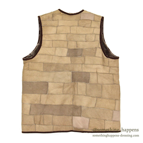 ~1980's OLD RANDOM PATCHWORK SHEARLING VEST...