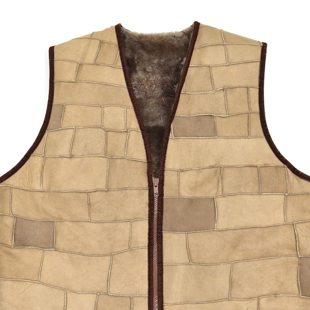 ~1980's OLD RANDOM PATCHWORK SHEARLING VEST ...