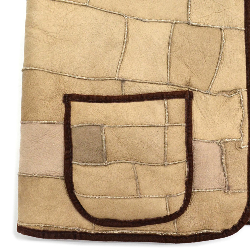 ~1980's OLD RANDOM PATCHWORK SHEARLING VEST...