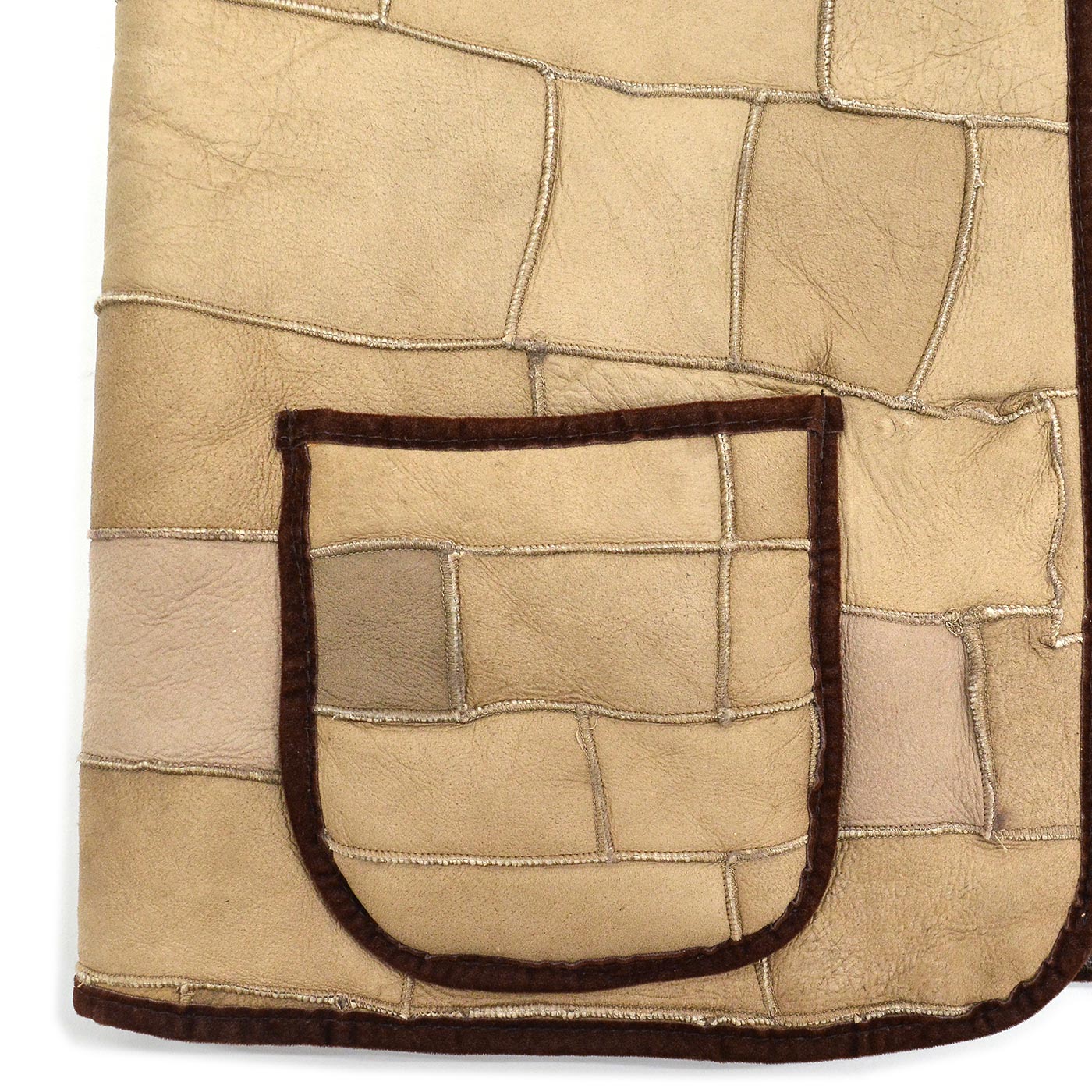 ~1980's OLD RANDOM PATCHWORK SHEARLING VEST ...