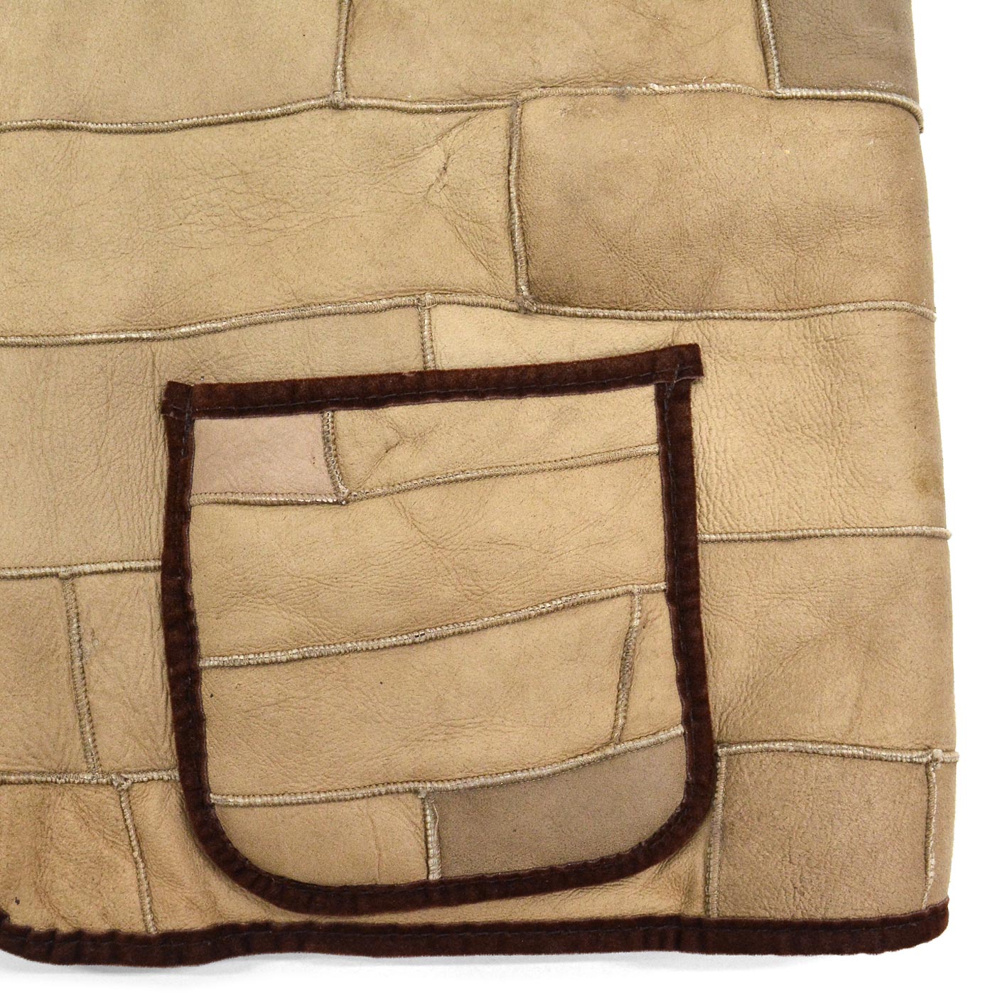 ~1980's OLD RANDOM PATCHWORK SHEARLING VEST ...