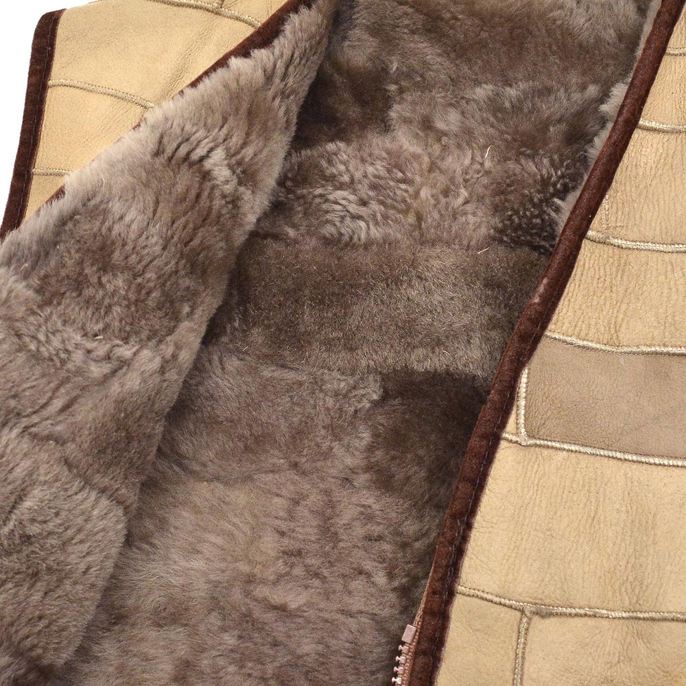 ~1980's OLD RANDOM PATCHWORK SHEARLING VEST...