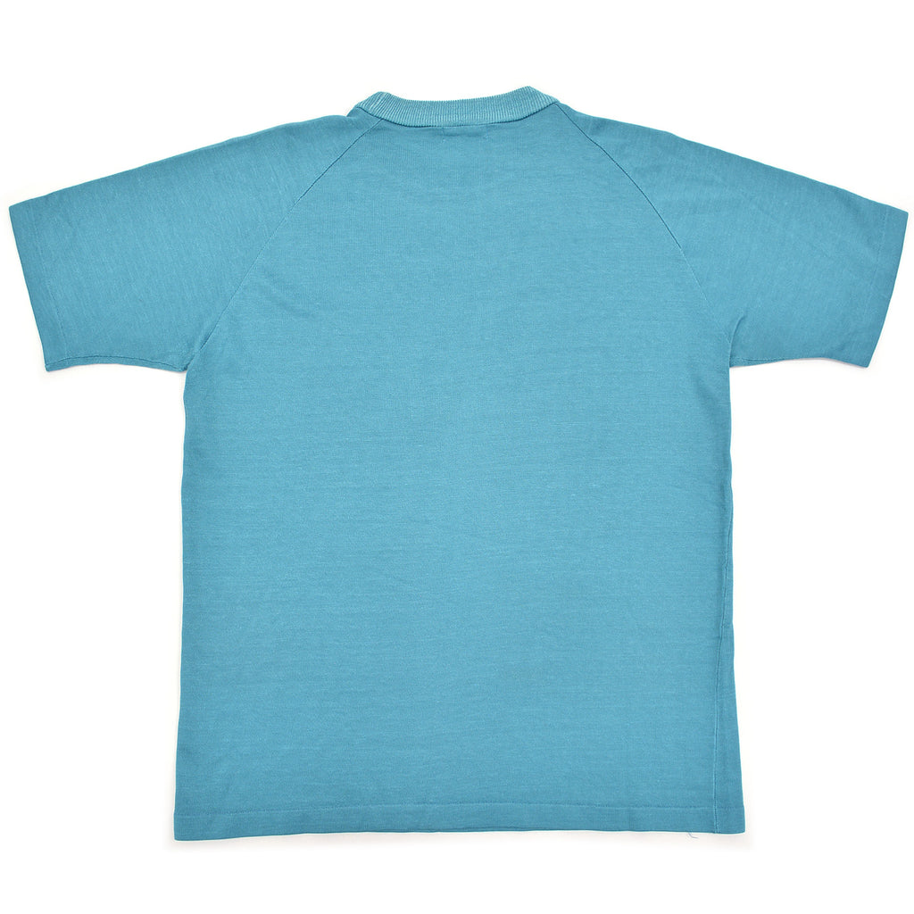 1960s~ MUNSINGWEAR TURQUOISE JERSEY KNIT T-SHIRT ... L