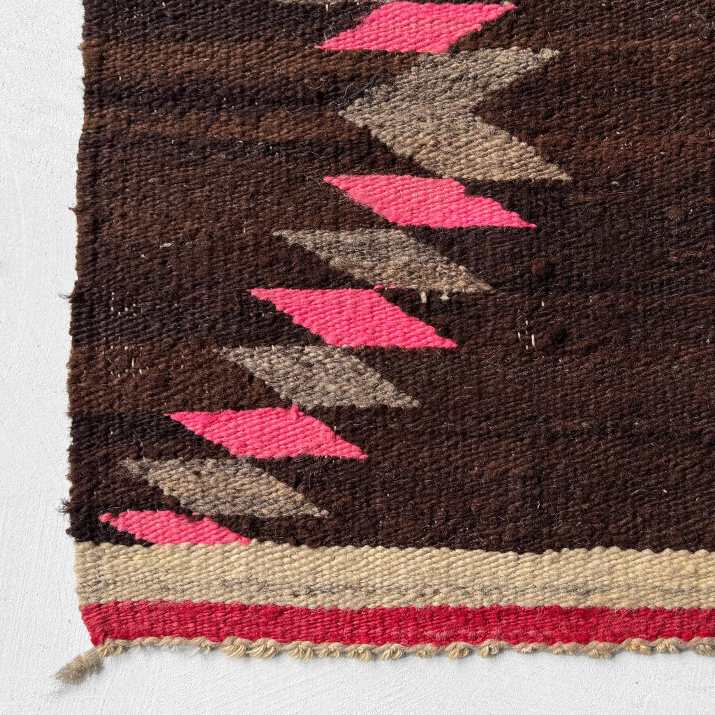c.1940 NAVAJO RUG PINK DIAMONDS / SINGLE SADDLE BLANKET ...