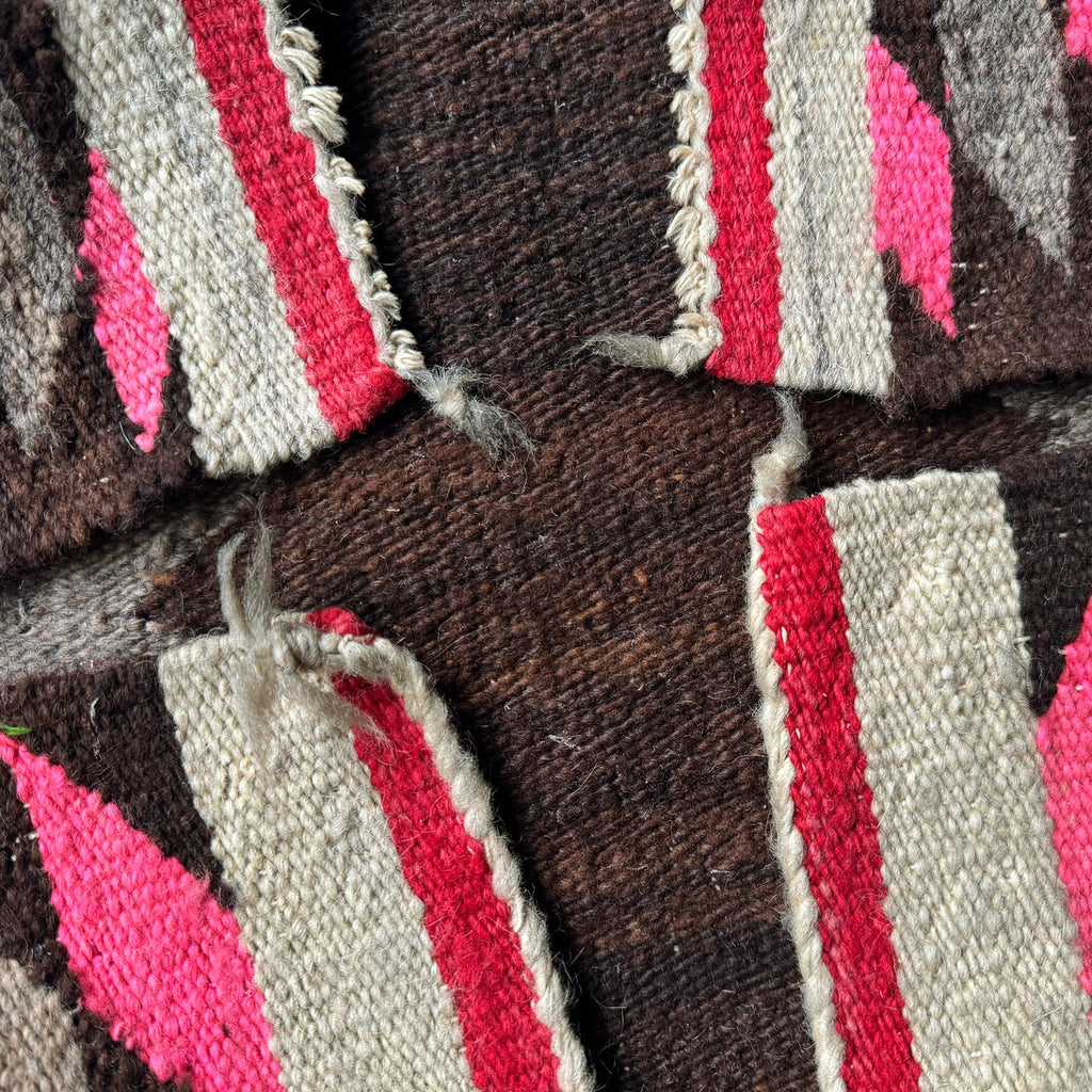 c.1940 NAVAJO RUG PINK DIAMONDS / SINGLE SADDLE BLANKET ...