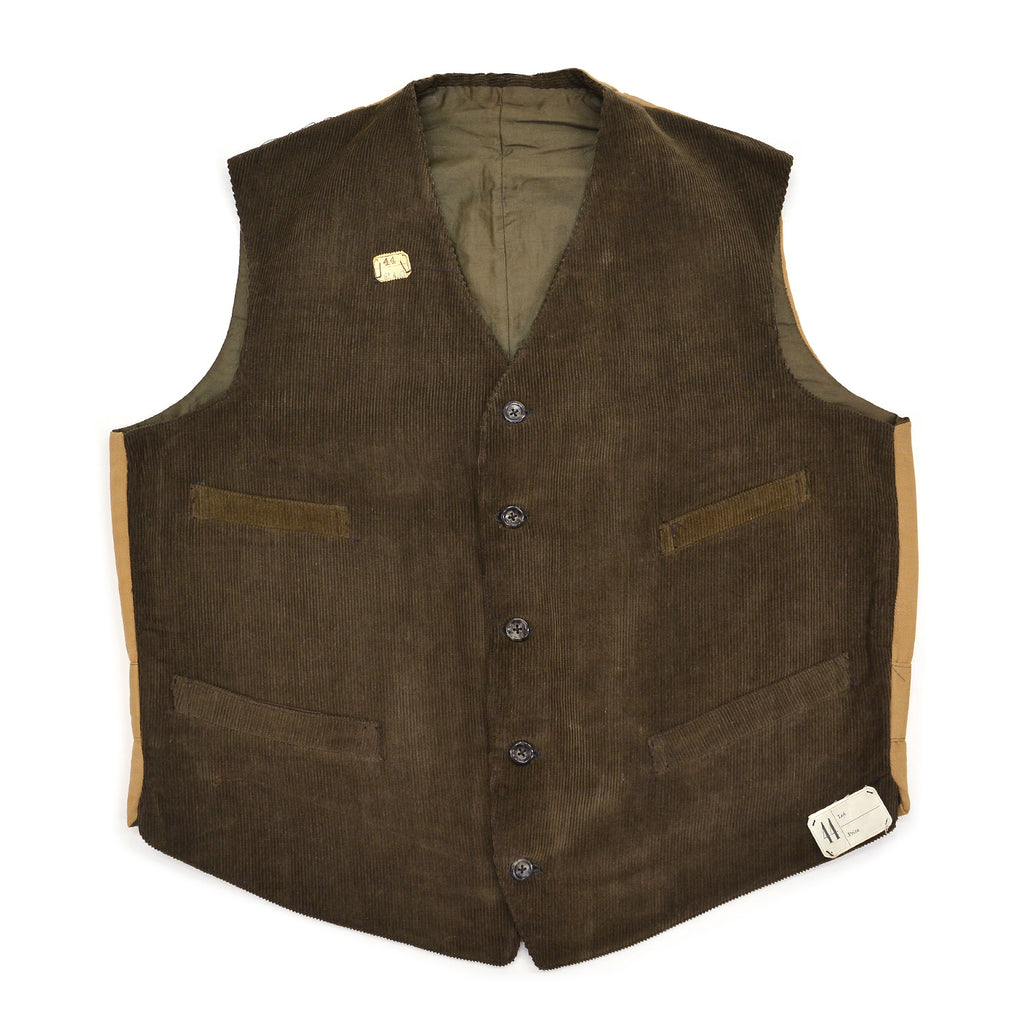 c.1930s DEADSTOCK DARK BROWN CORDUROY WORK VEST / BUCKLE-BACK ... 44