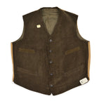 c.1930s DEADSTOCK DARK BROWN CORDUROY WORK VEST / BUCKLE-BACK ... 44
