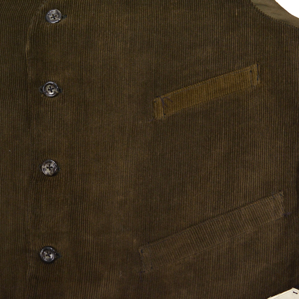 c.1930s DEADSTOCK DARK BROWN CORDUROY WORK VEST / BUCKLE-BACK ... 44