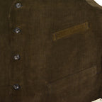 c.1930s DEADSTOCK DARK BROWN CORDUROY WORK VEST / BUCKLE-BACK ... 44