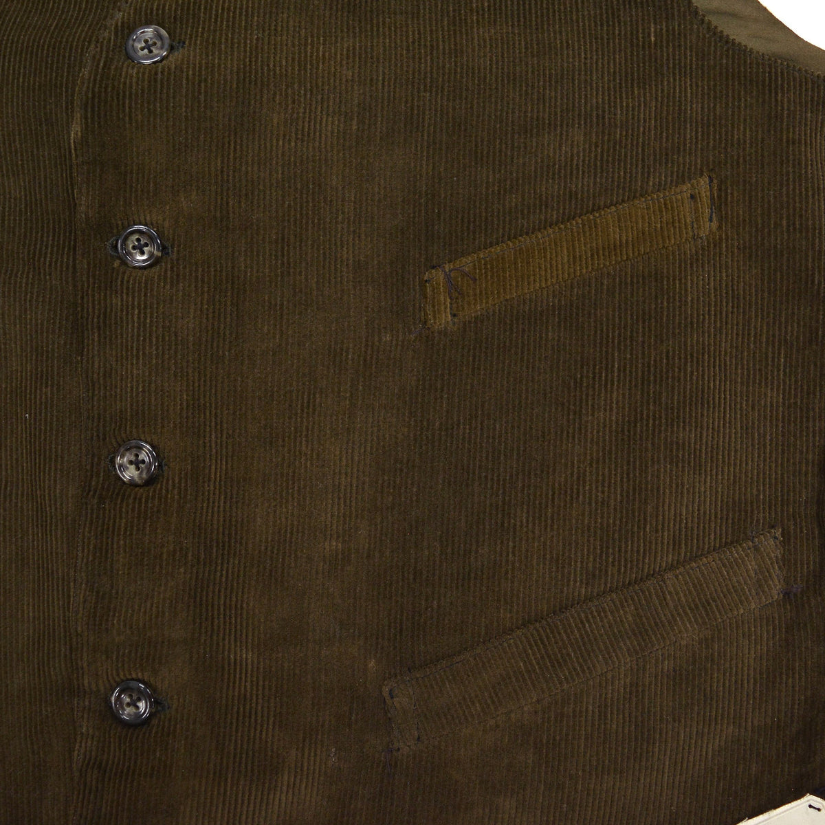 c.1930s DEADSTOCK DARK BROWN CORDUROY WORK VEST / BUCKLE-BACK ... 44