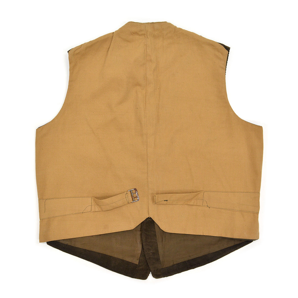 c.1930s DEADSTOCK DARK BROWN CORDUROY WORK VEST / BUCKLE-BACK ... 44