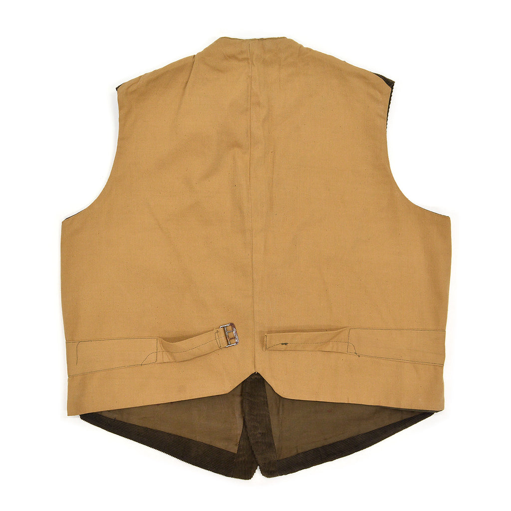 c.1930s DEADSTOCK DARK BROWN CORDUROY WORK VEST / BUCKLE-BACK ... 44