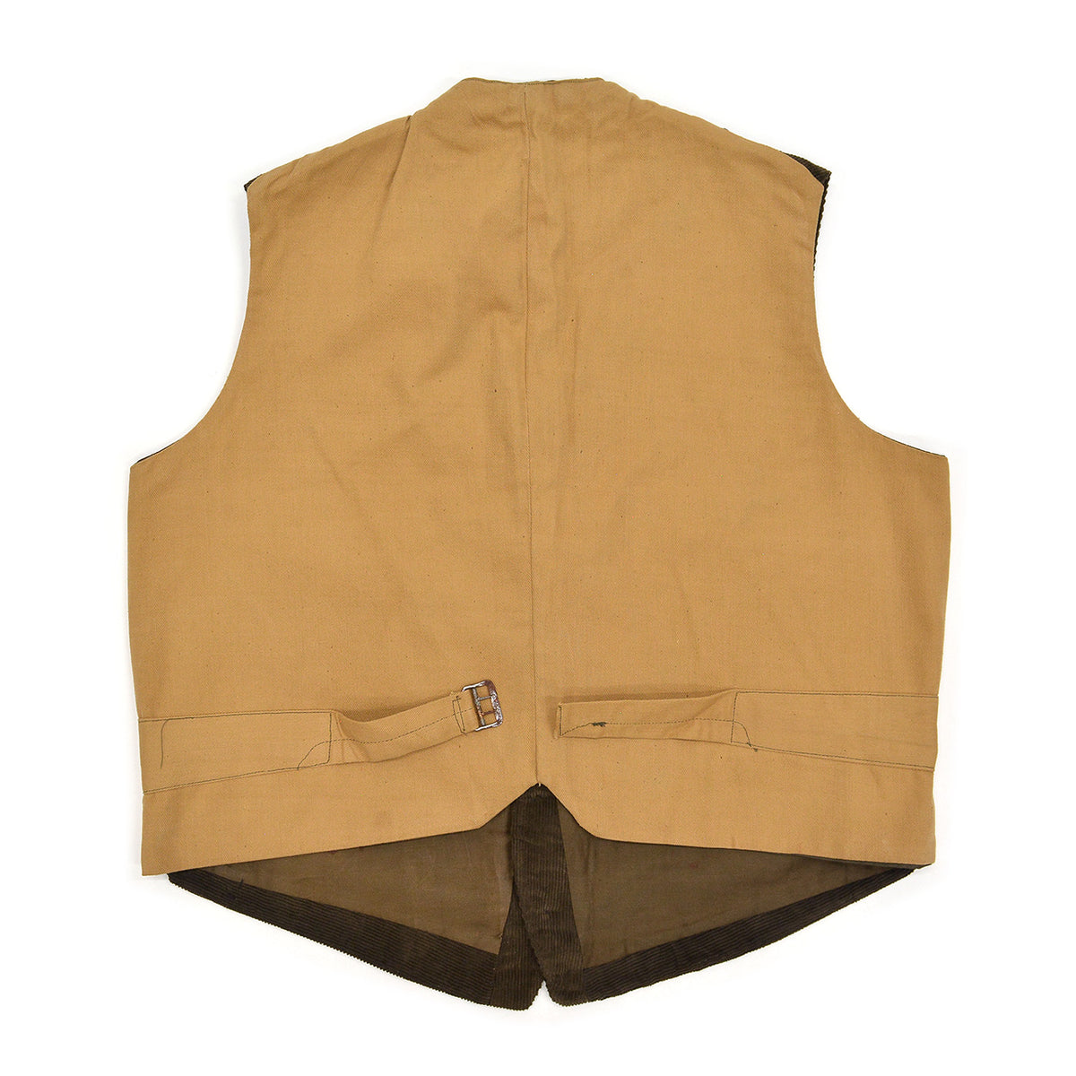 c.1930s DEADSTOCK DARK BROWN CORDUROY WORK VEST / BUCKLE-BACK ... 44