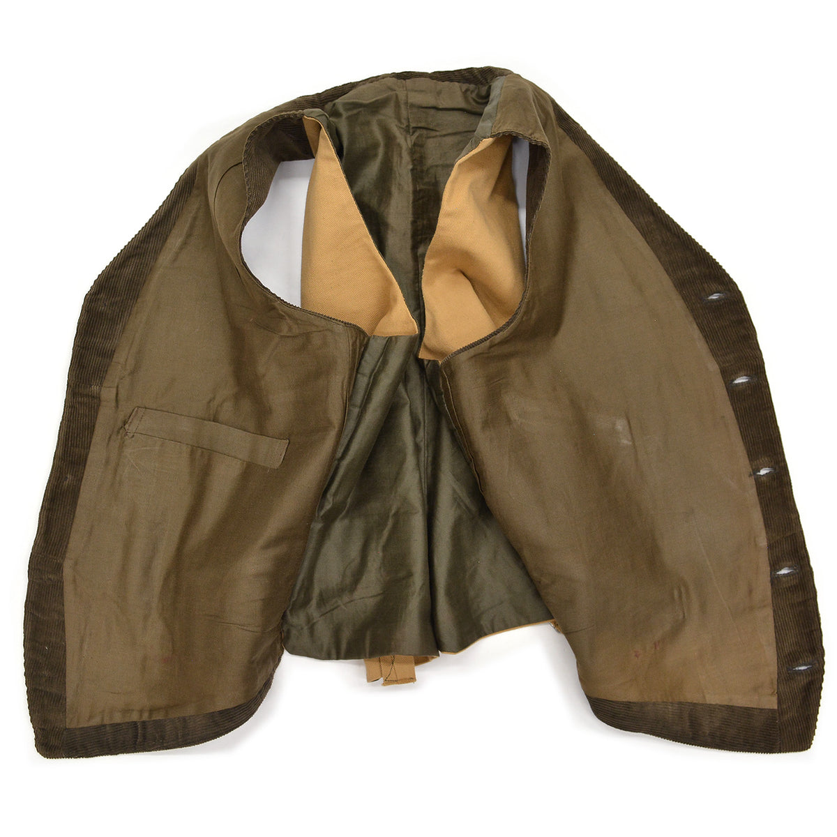 c.1930s DEADSTOCK DARK BROWN CORDUROY WORK VEST / BUCKLE-BACK ... 44