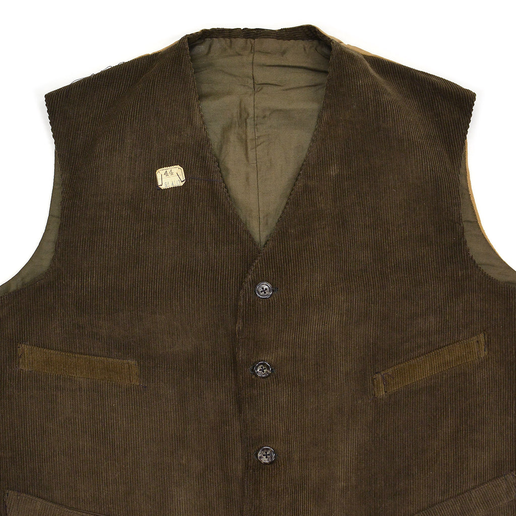c.1930s DEADSTOCK DARK BROWN CORDUROY WORK VEST / BUCKLE-BACK ... 44