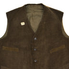 c.1930s DEADSTOCK DARK BROWN CORDUROY WORK VEST / BUCKLE-BACK ... 44