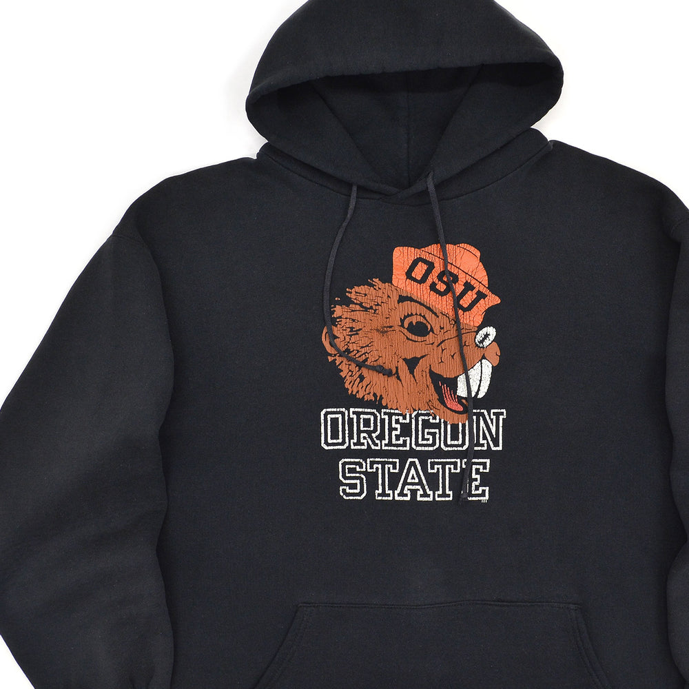 1990s RUSSELL ATHLETIC OSU PRINT SWEAT PARKA / BLACK ... XXL