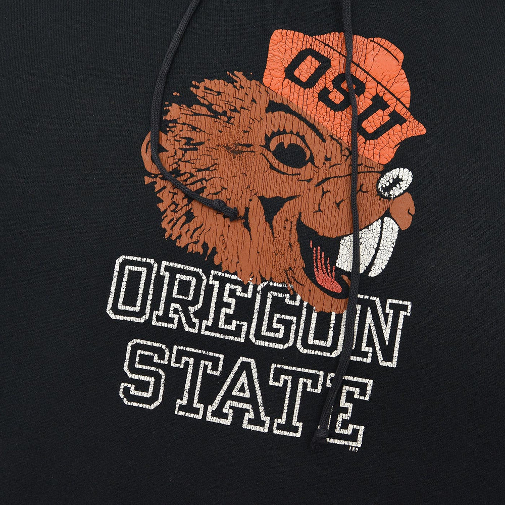 1990s RUSSELL ATHLETIC OSU PRINT SWEAT PARKA / BLACK ... XXL
