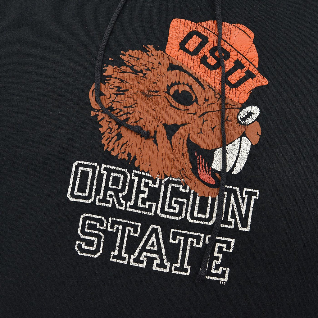 1990's RUSSELL ATHLETIC OSU PRINT SWEAT PARKA / BLACK ... XXL