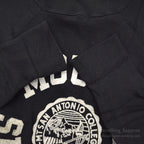 1960's DEADSTOCK PACIFIC ATHLETIC CO FLOCK PRINT SWEAT SHIRT / BLACK ... L