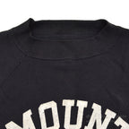 1960's DEADSTOCK PACIFIC ATHLETIC CO FLOCK PRINT SWEAT SHIRT / BLACK ... L