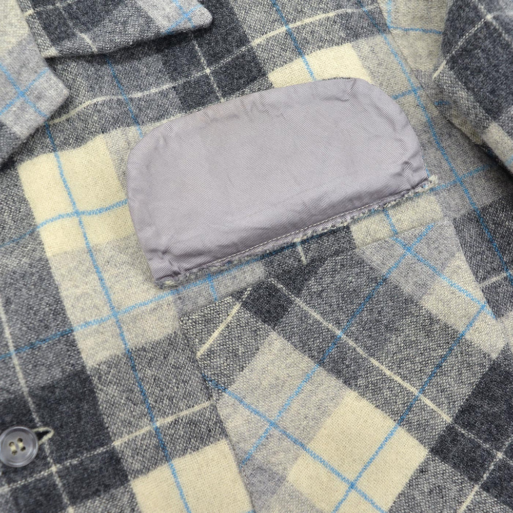 ~1960's PENDLETON GRAY PLAID WOOL SHIRT / RARE TAG...