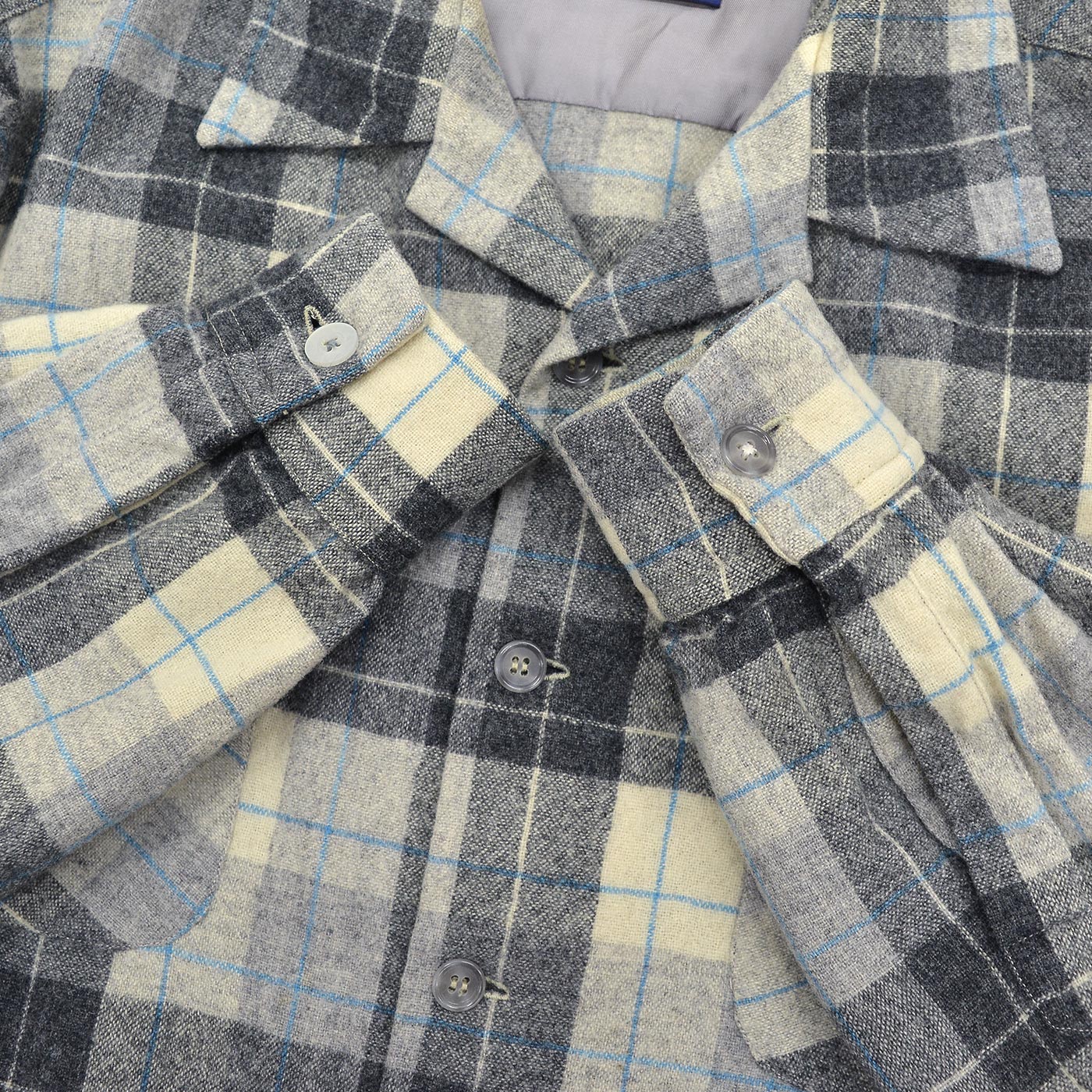~1960's PENDLETON GRAY PLAID WOOL SHIRT / RARE TAG ...