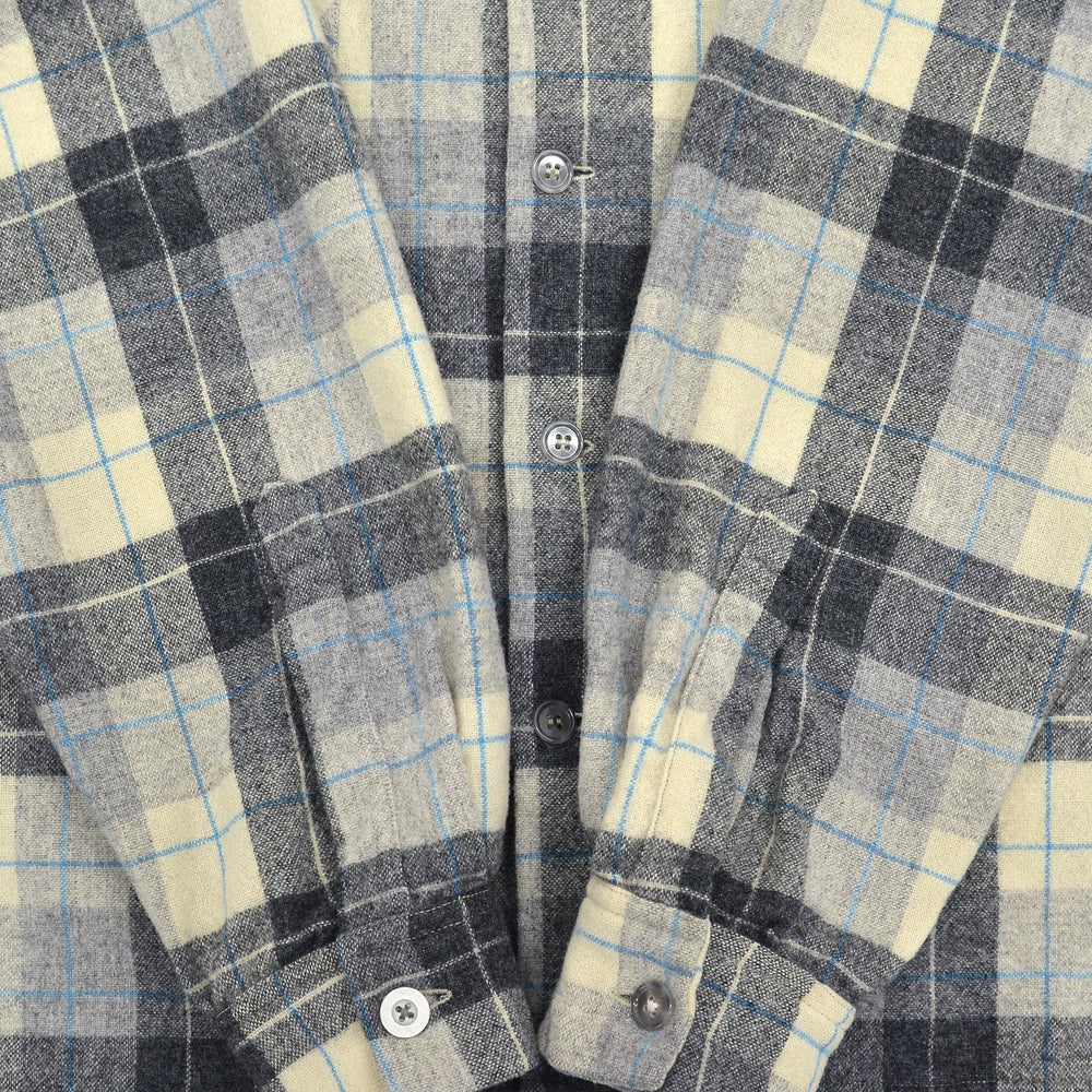 ~1960's PENDLETON GRAY PLAID WOOL SHIRT / RARE TAG...
