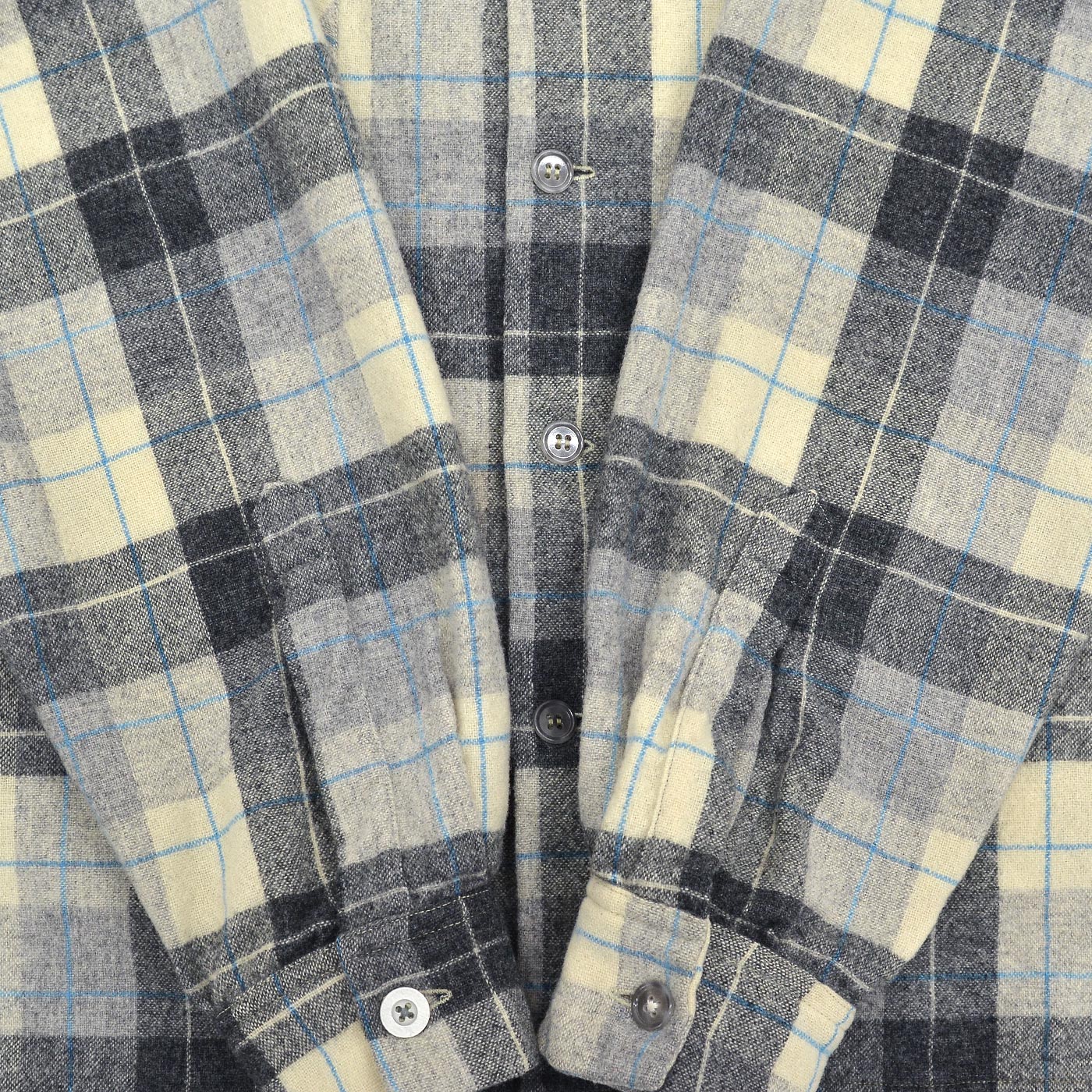 ~1960's PENDLETON GRAY PLAID WOOL SHIRT / RARE TAG ...