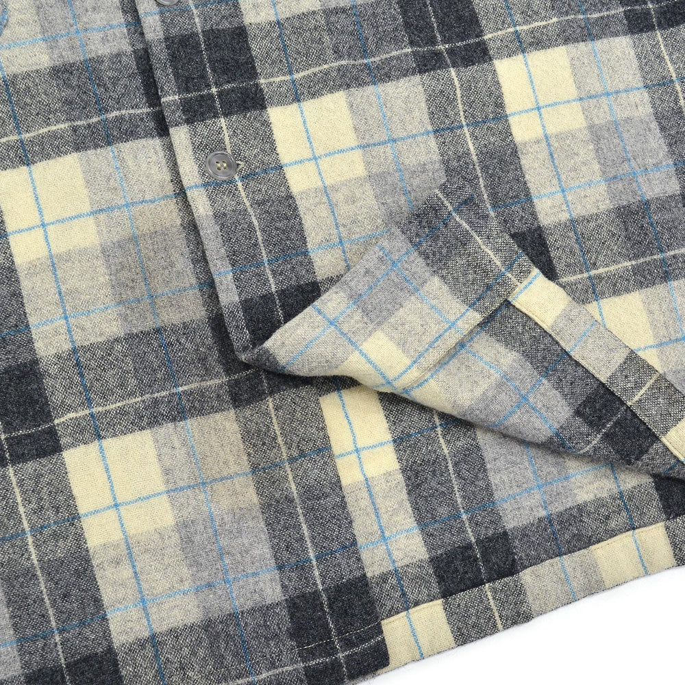 ~1960's PENDLETON GRAY PLAID WOOL SHIRT / RARE TAG...