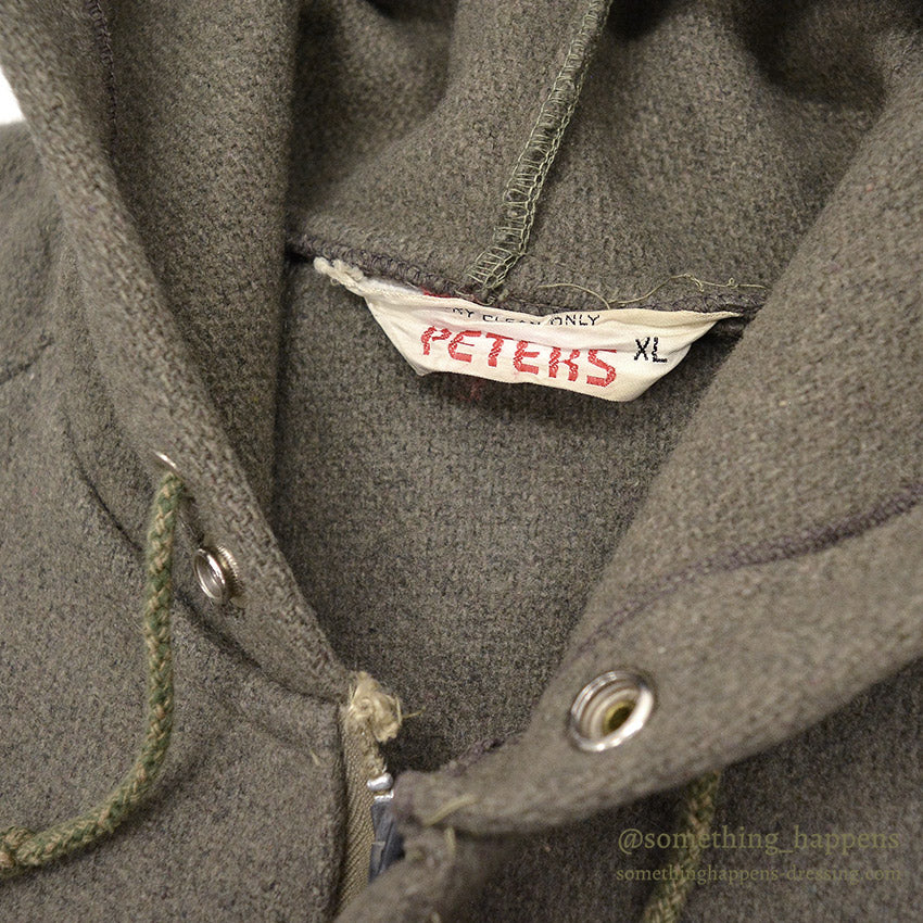 1960's PETERS WOOL COAT / UNUSUAL DETAIL ... XL