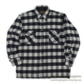 1980's PINE HILL CPO BLACK / GRAY PLAID SHIRT... L