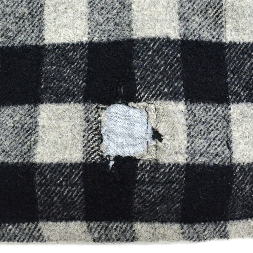1980's PINE HILL CPO BLACK / GRAY PLAID SHIRT... L