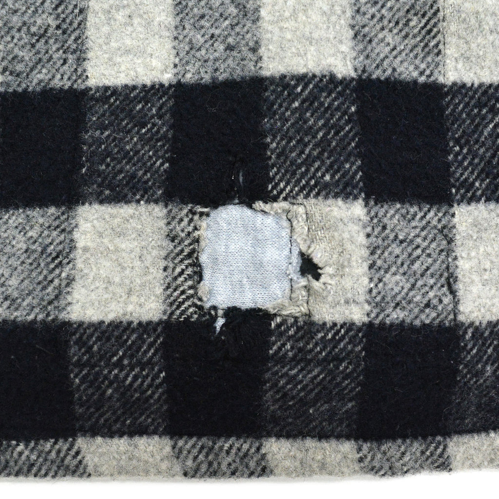 1980's PINE HILL CPO BLACK / GRAY PLAID SHIRT ... L