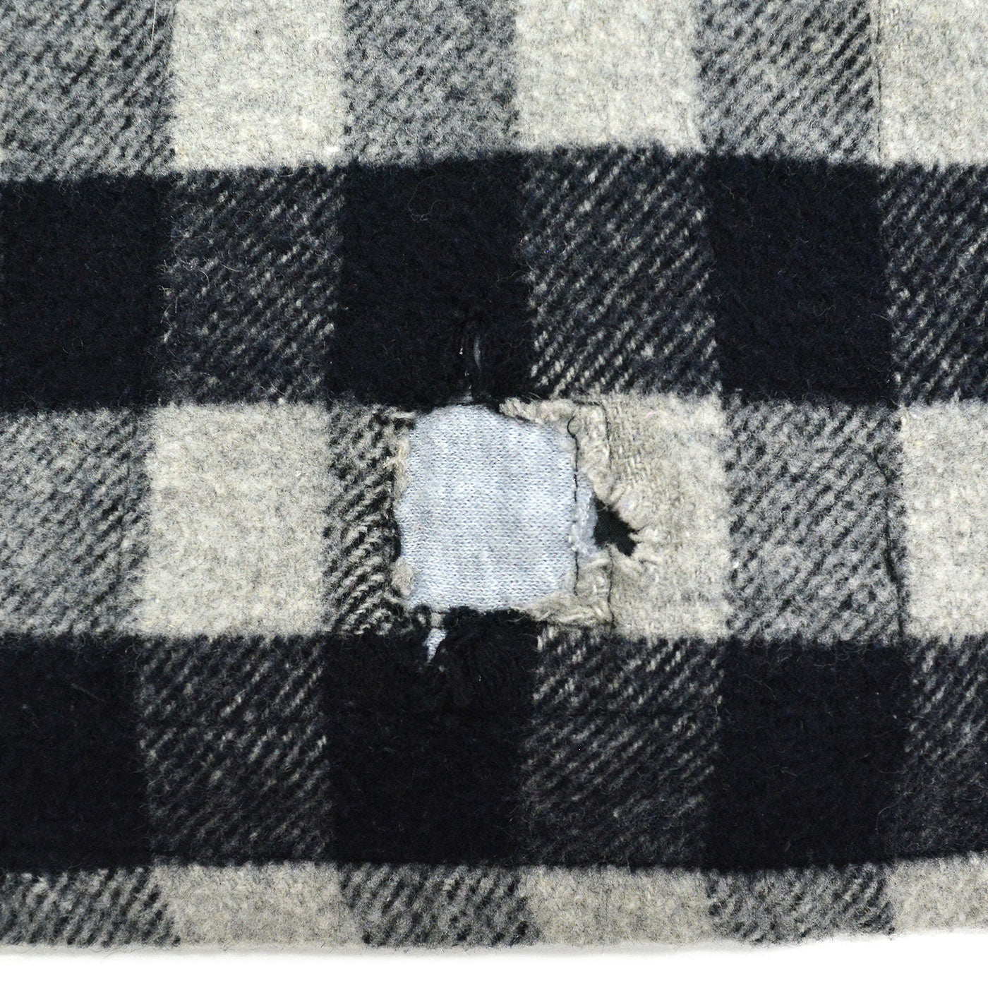 1980's PINE HILL CPO BLACK / GRAY PLAID SHIRT ... L
