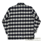 1980's PINE HILL CPO BLACK / GRAY PLAID SHIRT ... L