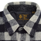 1980's PINE HILL CPO BLACK / GRAY PLAID SHIRT ... L