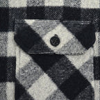 1980's PINE HILL CPO BLACK / GRAY PLAID SHIRT ... L